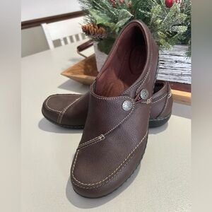 Clarks Collection Womens 11 Ashland Lane Q Brown Leather Slip On
